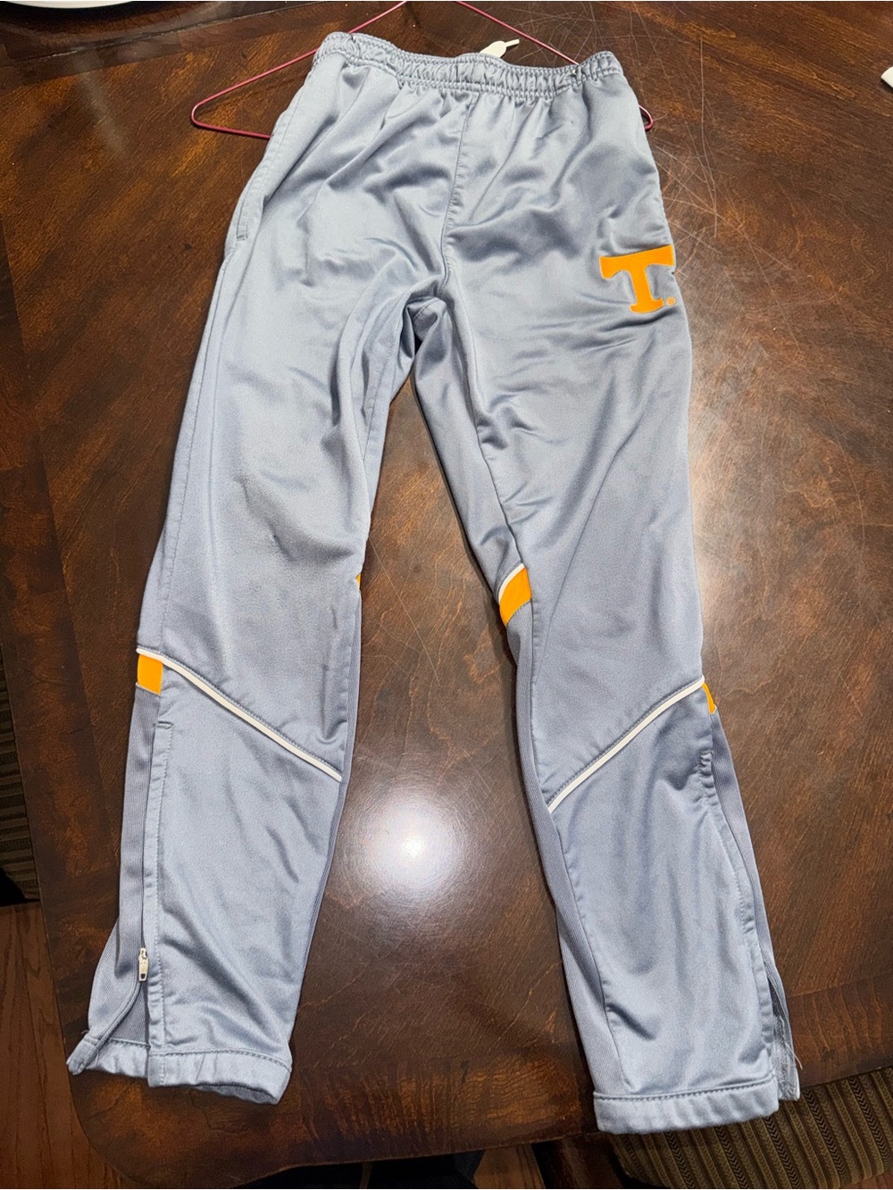 Kids' Gray Athletic Track Pants with Orange Accent and Tennessee accents